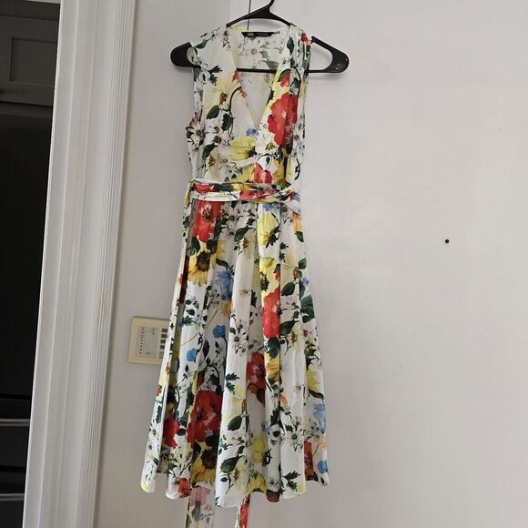 Zara Midi Dress Multicolored Floral Size Small - Picture 8 of 12